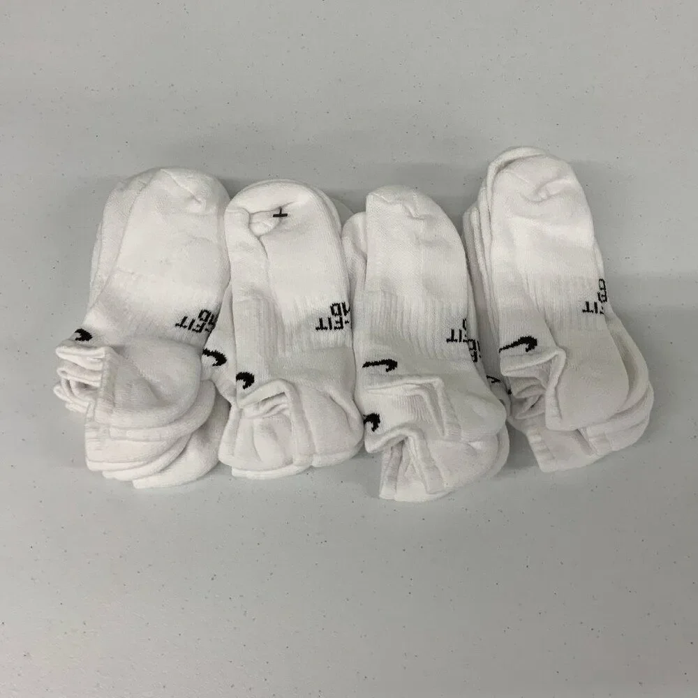 Nike Kids Everyday No Show White Medium Socks NEW 12 Pairs